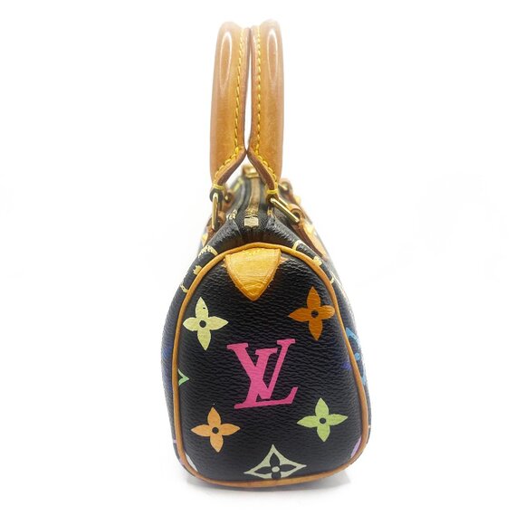 Authentic Louis Vuitton Multicolor Mini Speedy Monogram Nano Sac Bag HL Black - Picture 4 of 15